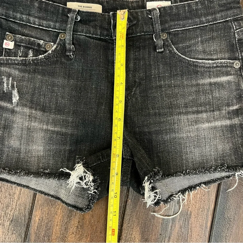 AG Jeans Cut Off Denim Shorts Bonnie Black size 25 - Picture 7 of 7